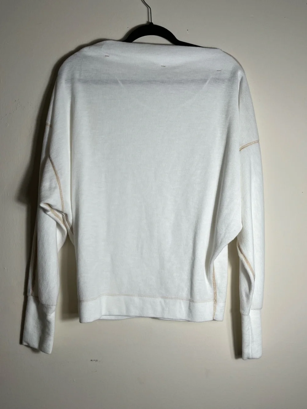 Free People We The‎ Free White Zip Shoulder Top Womens M Long Sleeve Casual